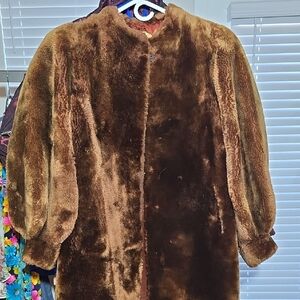 Vintage Brown Faux Fur Wome's Coat